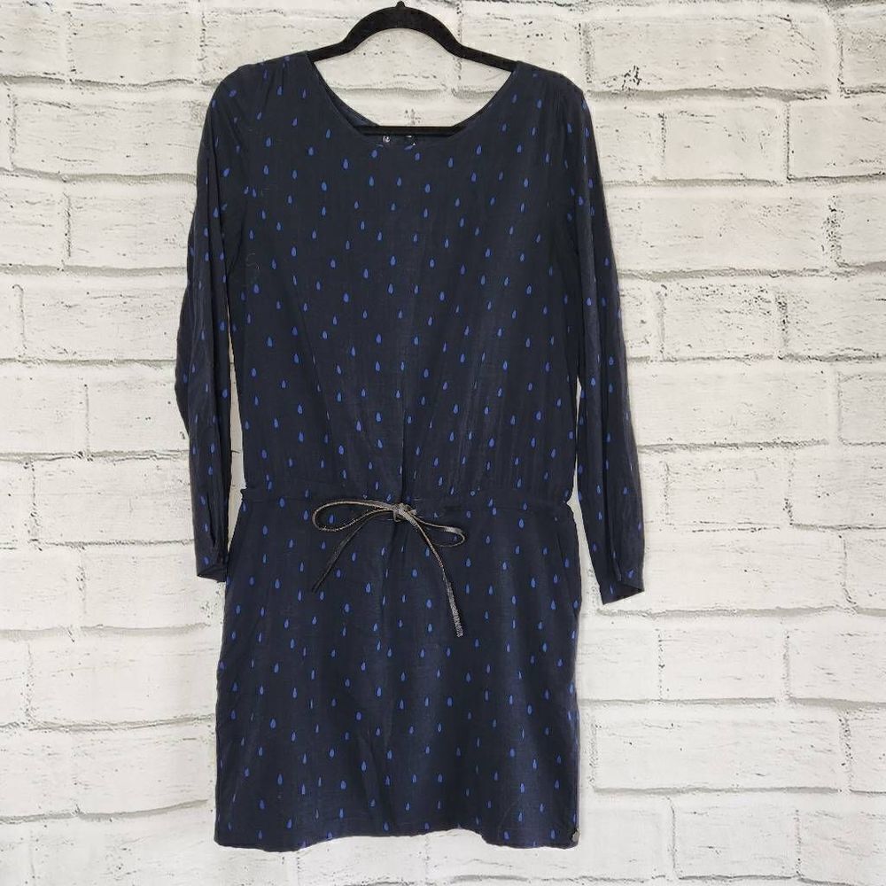 Maison Scotch Women's Tear Drop Print Long Sleeve Shift Dress Size 2 Viscose